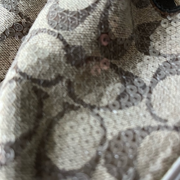 Coach Kivy Sequin Slip On Sneaker Tennis Shoe Brown  Coach Signature Logos Sz 9B - Picture 10 of 10